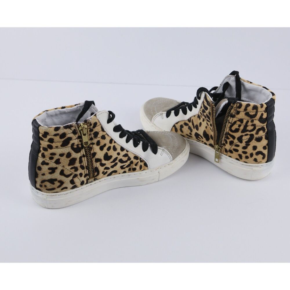 Steve Madden Tracey Leopard Studded High Top Sneakers 6.5M - Picture 3 of 10